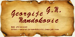 Georgije Mandoković vizit kartica